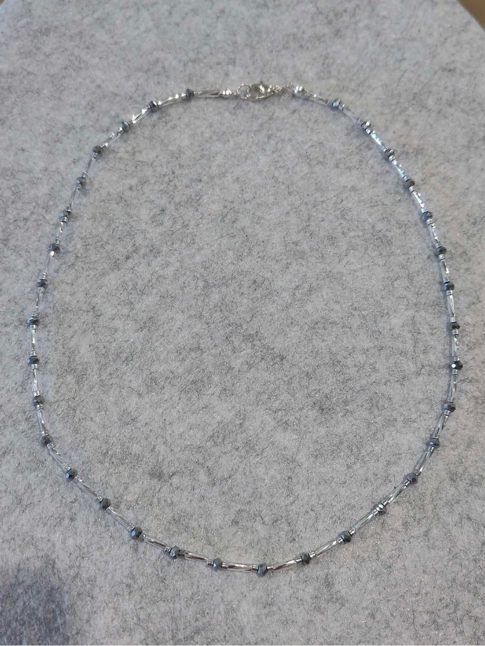 Silver-Tone Beaded Necklace